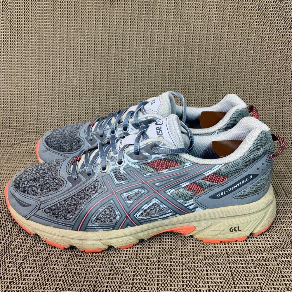 Asics Gel-Venture 6 Womens Size 10 Gray & Orange Running Shoes